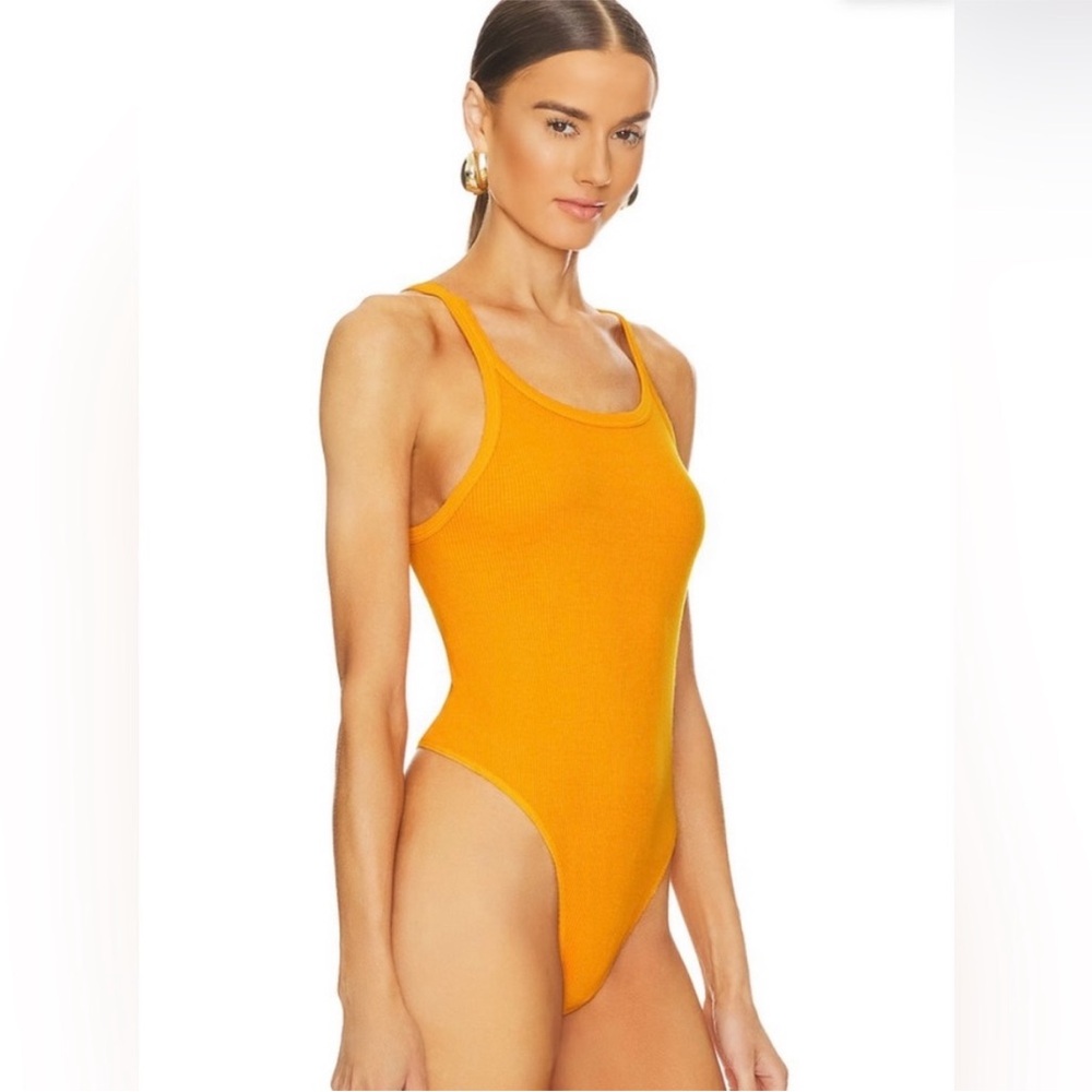 RE/DONE x HANES orange Ribbed Tank Bodysuit medium - Picture 4 of 8